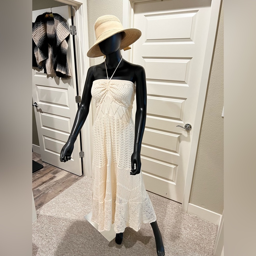 Farm Rio crochet halter dress